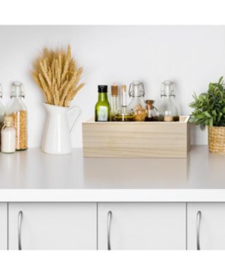 4 Pack Wood Crates Organizer Bins - for Pantry Organizer Storage, Closet, Cabinet