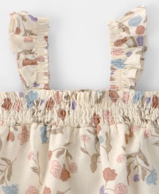 Baby Girls' Floral Top, Diaper and Headband, 3-Piece Set