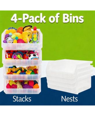 Extra Large Stackable Storage Bins for Home Organization 4-Pack