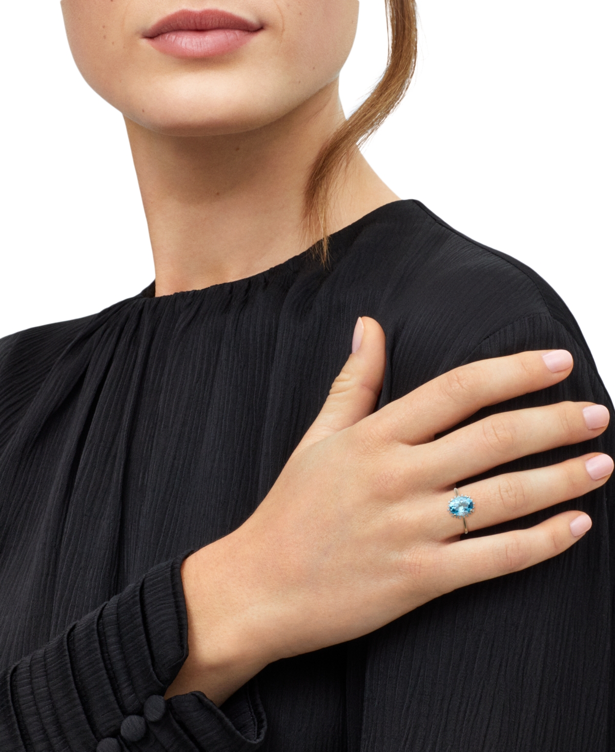 Macy's Citrine (2-1/5 ct. t.w.) & Diamond Accent Ring 10K Yellow Gold (Also Available Blue Topaz, Amethyst, Peridot, Garnet)