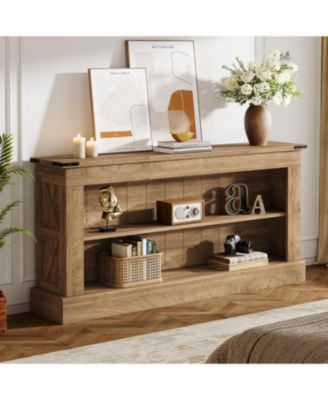 Farmhouse TV Stand for 70-Inch TV, 63" Entertainment Center with Storage, Modern Media Console Table