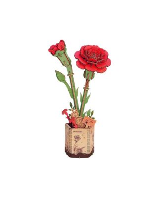  DIY 3D Wood Puzzle Red Carnation 124pcs