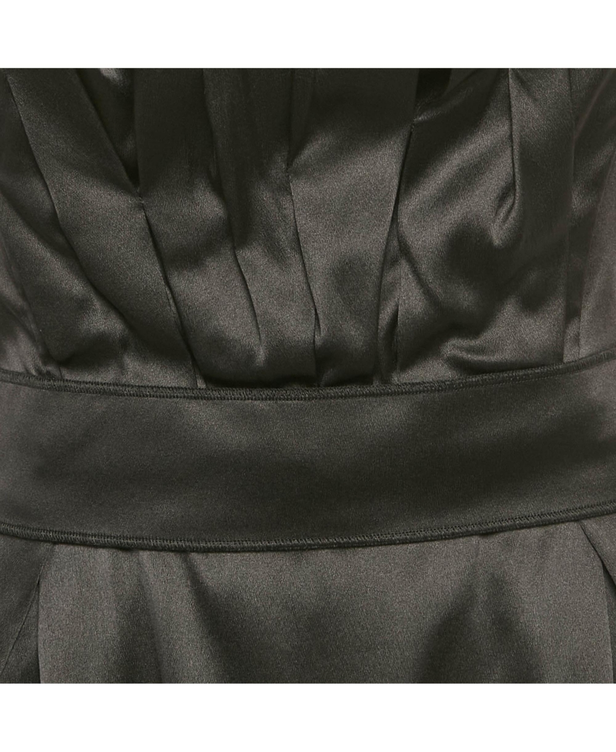 Pre-Owned Dolce & Gabbana Women's Black Satin Strapless Short Dress