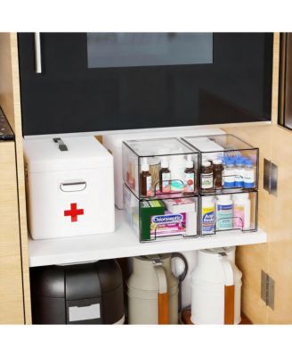 2 Pack -Clear Stackable Acrylic Drawers for Bathroom, Office, and Home Organization