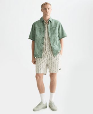 Men's Washed Cotton Short-Sleeve Shirt