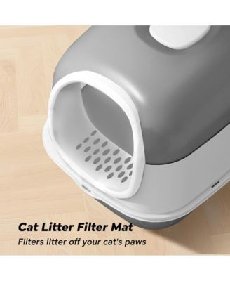 Modern Enclosed Cat Litter Box in Grey