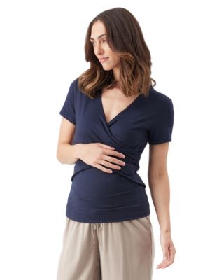 Maternity Ripe Luxe Knit Embrace Nursing Tee Navy