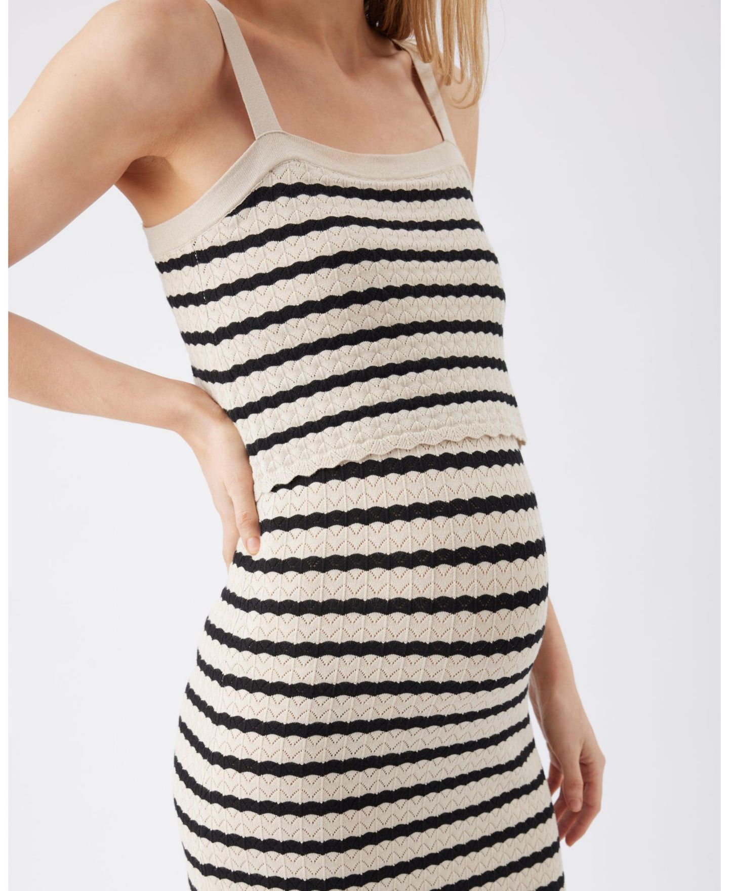 Женское платье Ripe Maternity Maternity Ripe Pointelle Knit Nursing, цвет: Натуральный / Чёрный — фото 6