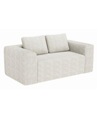 Sofa in a Box Memory Foam 2-Seater Corduroy Couch, Easy Transport