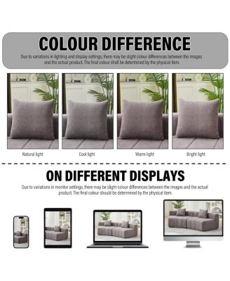 Chenille Sectional Sofa with 2 Pillows, Symmetrical Modular for Living Room/Office