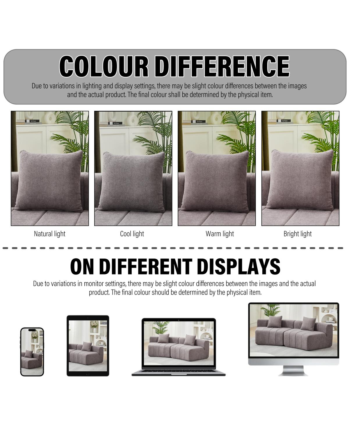 Streamdale Furniture Chenille Sectional Sofa with 2 Pillows, Symmetrical Modular for Living Room/Office