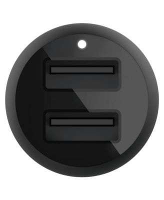 BoostCharge Dual USB-A Car Charger 24W and USB-A to Lightning Cable