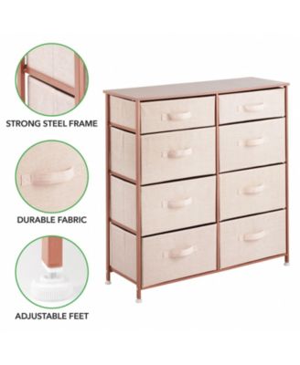 Tall Storage Dresser Furniture, 8 Slim Fabric Drawers