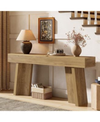 70.9-Inch Long Console Table, Farmhouse Narrow Entryway Table Behind the Couch