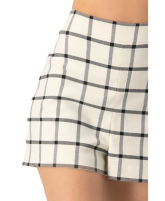 Women's Check High-Waisted Tailored Shorts