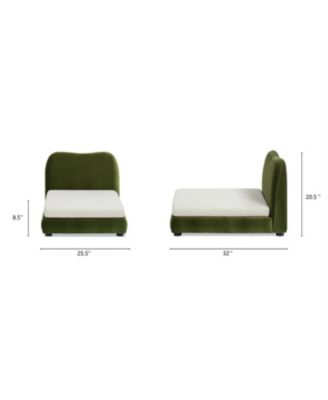 Roman Modern Pet Sofa - Olive Green Performance Velvet for Dogs & Cats