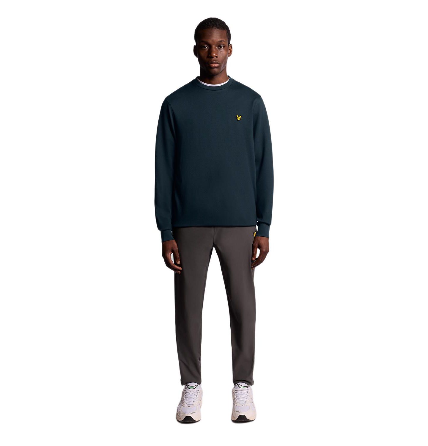 Мужской флисовый свитшот Lyle & Scott Fly с круглым вырезом и длинным рукавом, цвет: Тёмный тёмно-синий — фото 2