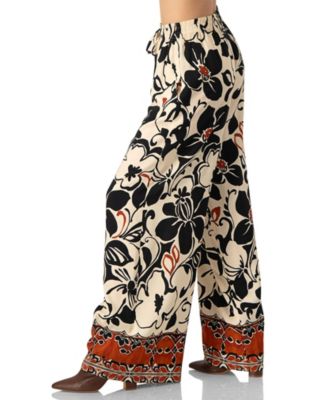 Women's Floral Wide Leg Trousers