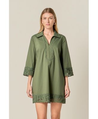 Women's Crochet Accent Mini Dress