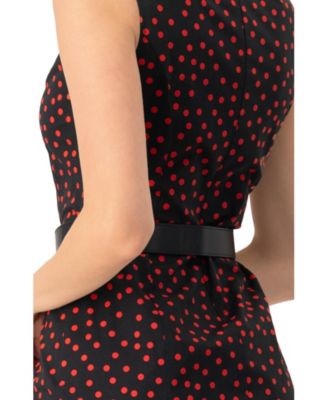 Women's Sleeveless Polka Dot Shift Dress