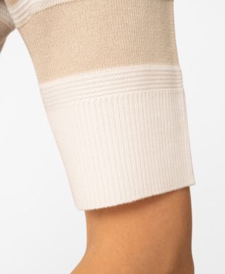 Petite Textured Stripe V-Neck Sweater