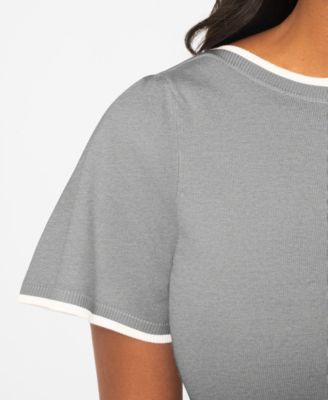 Women's Boat-Neck Flutter-Sleeve Sweater