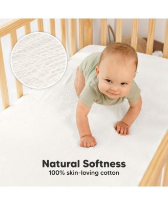 Lyra Muslin Crib Sheets for Boys, Girls, 2pk 52x28 Cotton Baby Crib Mattress Sheets Fitted, Soft, Breathable