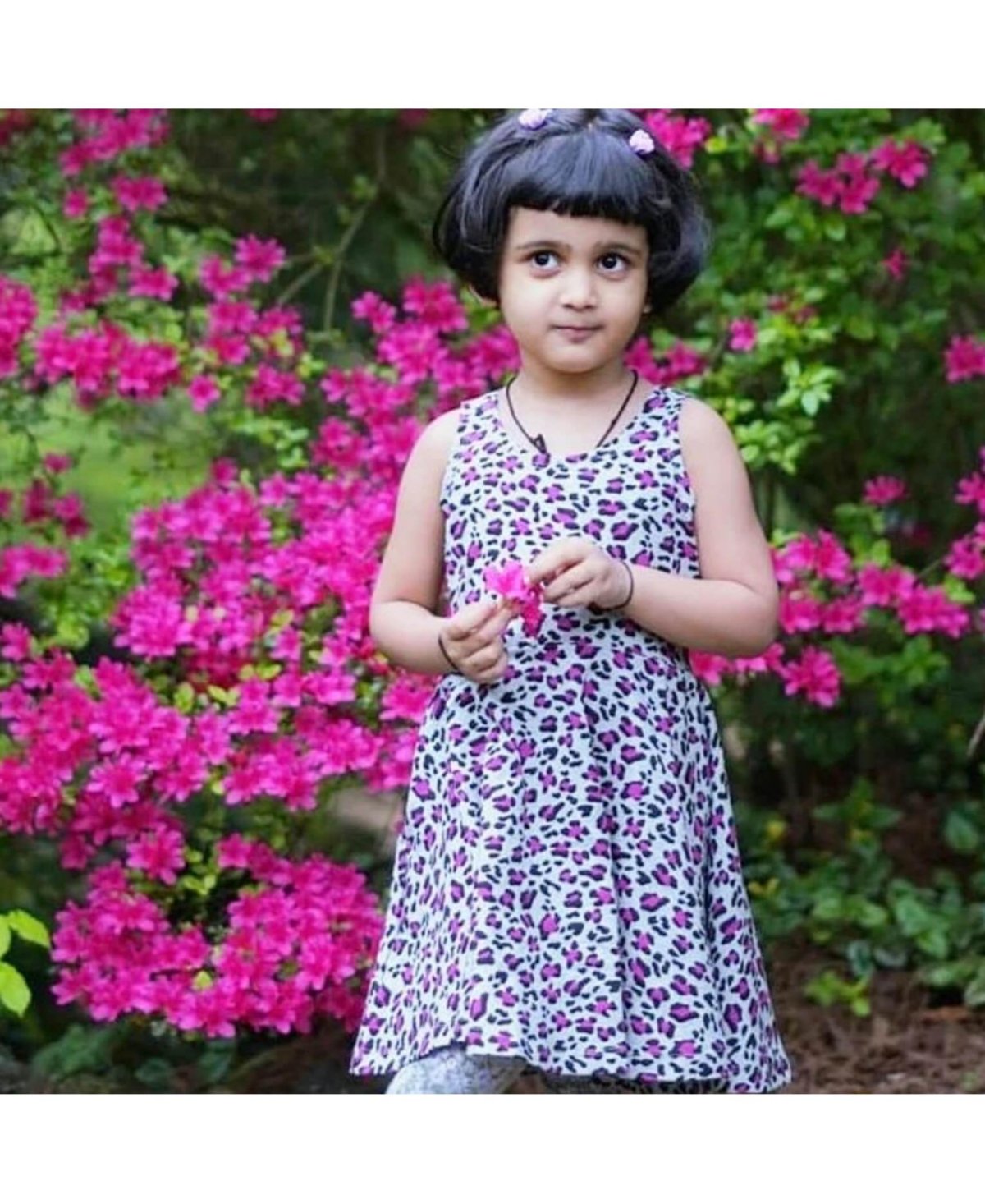 Mightly Toddler Girls Fair Trade Organic Cotton Print Sleeveless Twirl Dress