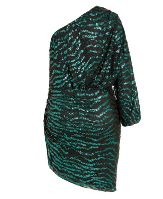 Plus Size Sequin Stripe Dress