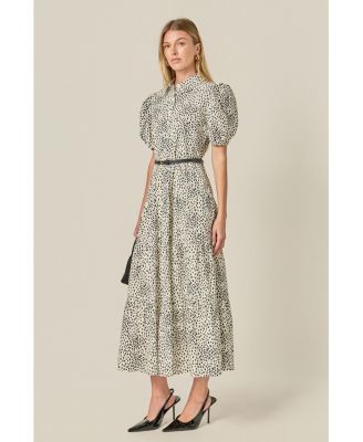 Women's Print Button Up Maxi Dress