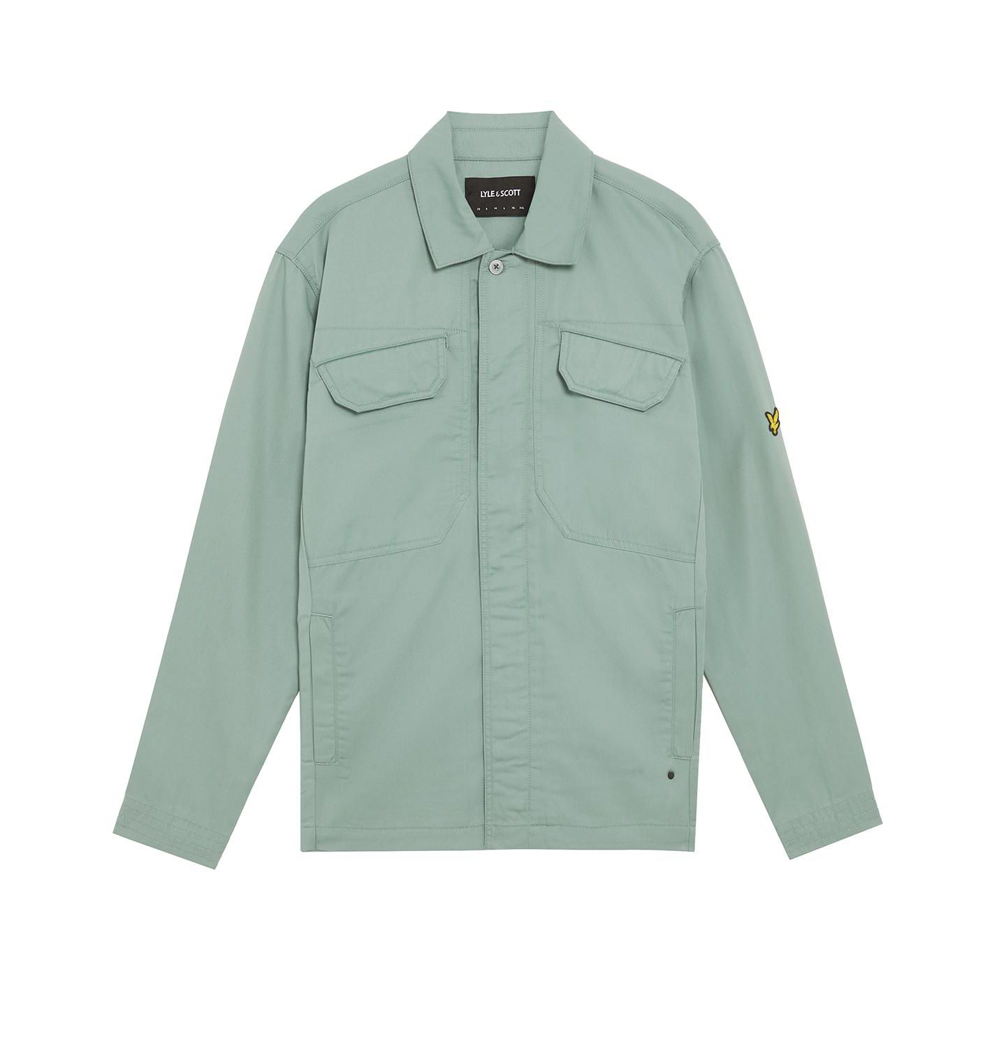 Мужская рубашка Lyle & Scott Long Sleeve Multi Pocket Overshirt, цвет: Мятный — фото 2