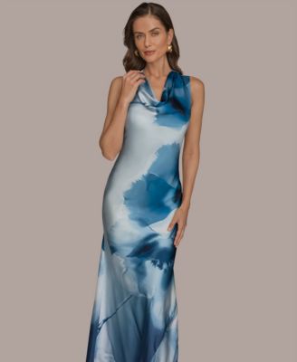 Women's Cowl Neck Floral Gown