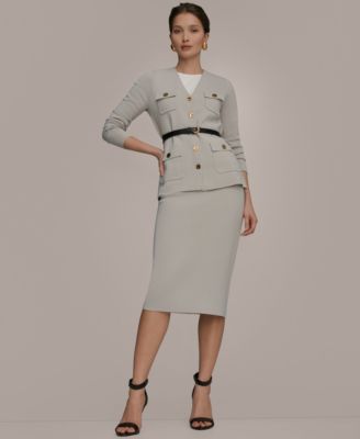 Women's 5-Button Belted Blazer