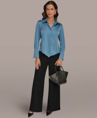 Women's Collared Long-Sleeve Blouse