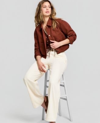Women's Whipstitched Cropped Jacket, Macy's Exclusive