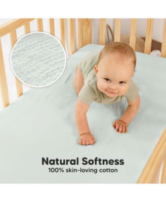 Lyra Muslin Crib Sheets for Boys, Girls, 2pk 52x28 Cotton Baby Crib Mattress Sheets Fitted, Soft, Breathable