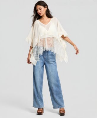 Women's Embroidered Woven Poncho