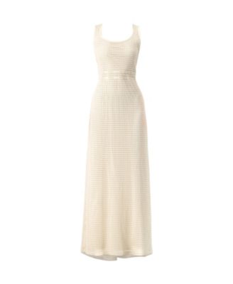 Women's Knitted Maxi Dress with Waist Knots