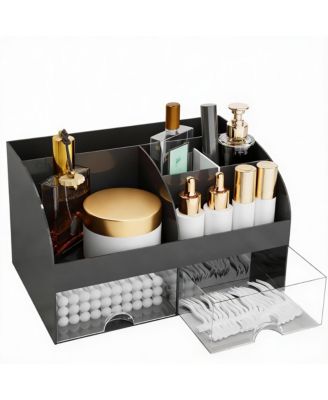  Makeup Organizer with 6 Sections & 2 Drawers for Desk, Bathroom, & Bedroom