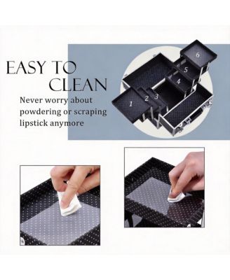 6-Tier  Makeup Organizer with Lockable Travel Case