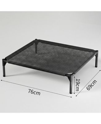 Extra Large Mesh Cooling Pet Bed, Black Breathable Dog Cat Cushion for Hot Weather