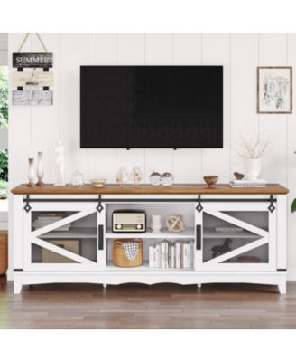 TV Stand for 70 Inch TV, Industrial & Farmhouse Media Entertainment Center with Storage