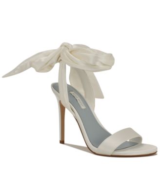 Women's Maddie Bridal Ankle Tie Wrap Stiletto Heel Sandals
