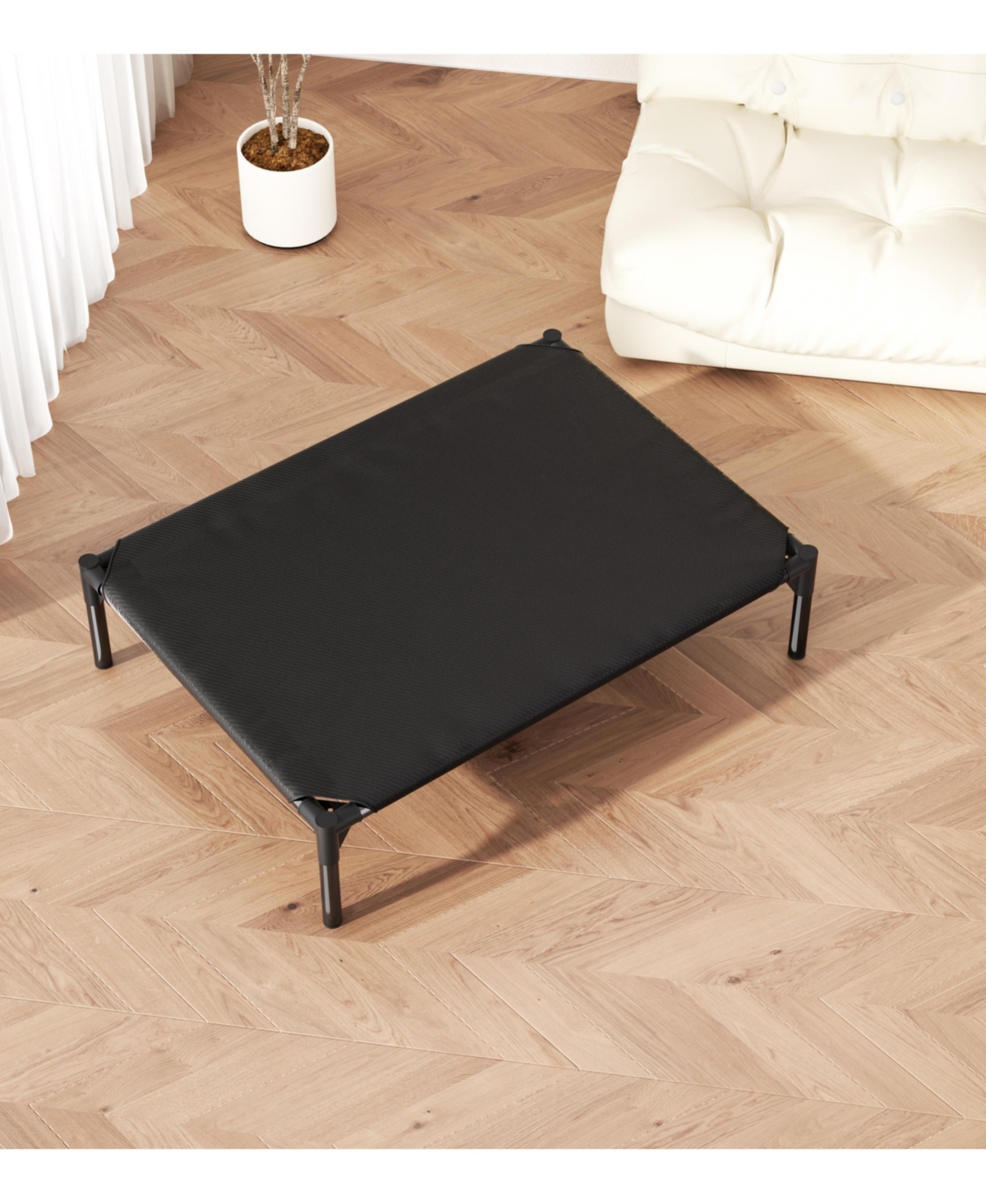 Aostirmotor Xl Oxford Fabric Pet Bed, Black Washable Dog or Cat Cushion