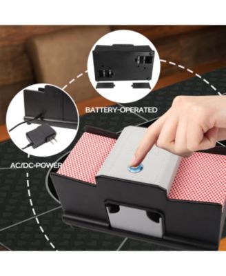 2-Deck Casino Automatic Card Shuffler, AC/DC-Power Electric Shuffler Machine for Playing Cards