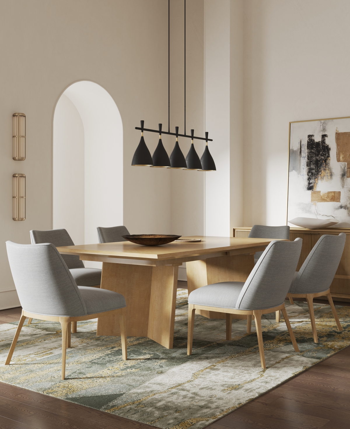 Loft 7-Pc. Wood Rectangle Dining Set (Table, and 6 Side Chairs)