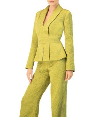 Women's Collarless Paisley Blazer with Back Zipper