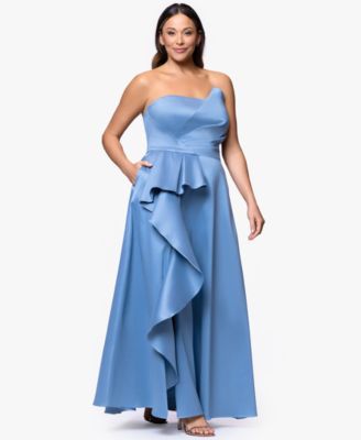 Plus Size A-Line Asymmetrical Neck Ball Gown