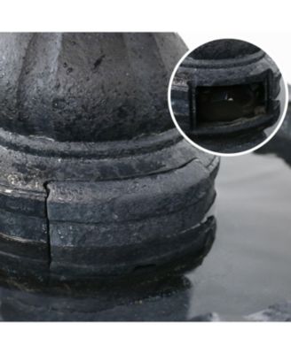 52"H Electric Fiberglass and Resin 4-Tier Pineapple Top Outdoor Water Fountain