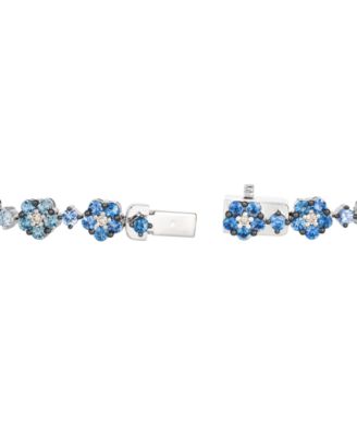 White Sapphire (57/100 ct. t.w.), Sapphire Ombre (5 ct. t.w.) & Diamond (7/20) Bracelet in 14k Vanilla Gold